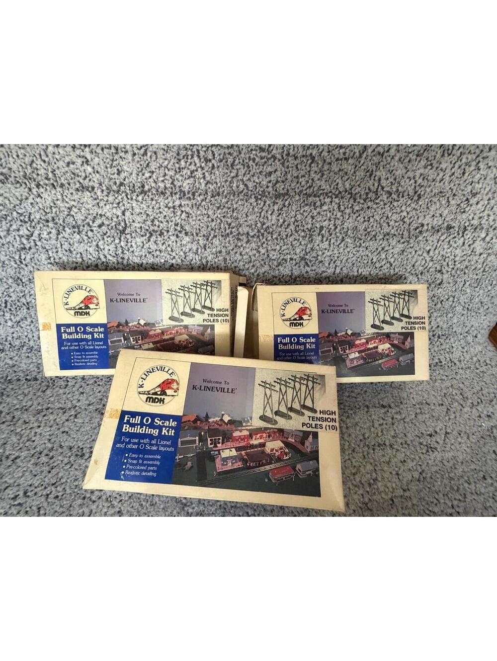 K-Line K-4177 O Scale Accessories High Tension Poles (3) Boxes of 10 - 30 Total